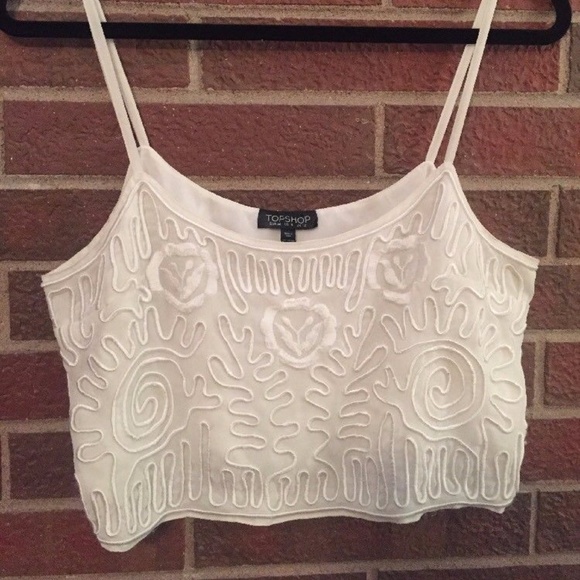 Topshop Tops - Topshop Embroidered Festival Crop Top Shirt